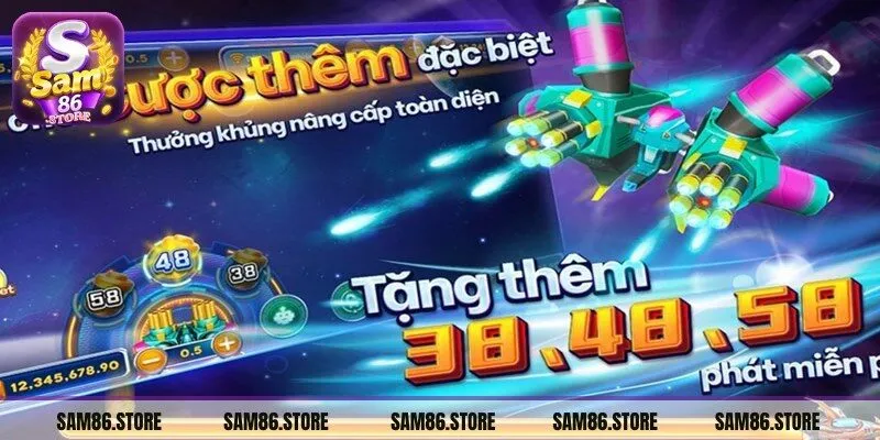 Sử dụng súng để săn cá vũ trụ với mức sát thương khác nhau